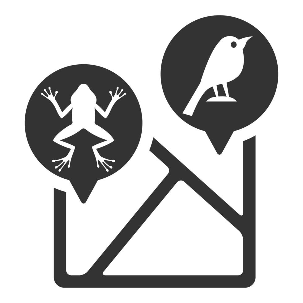 zwart en wit icoon dierentuin kaart vector