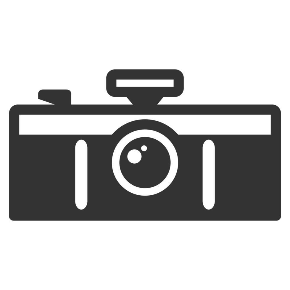 zwart en wit icoon panorama camera vector