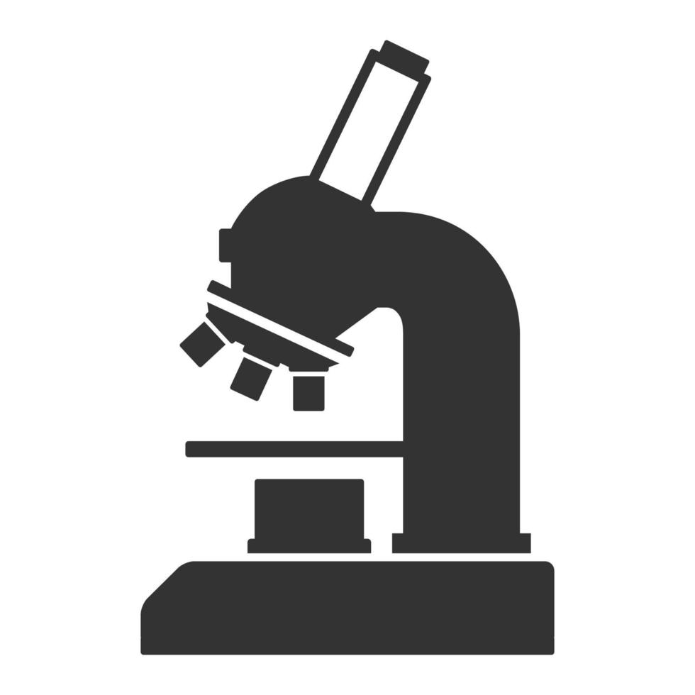 zwart en wit icoon microscoop vector