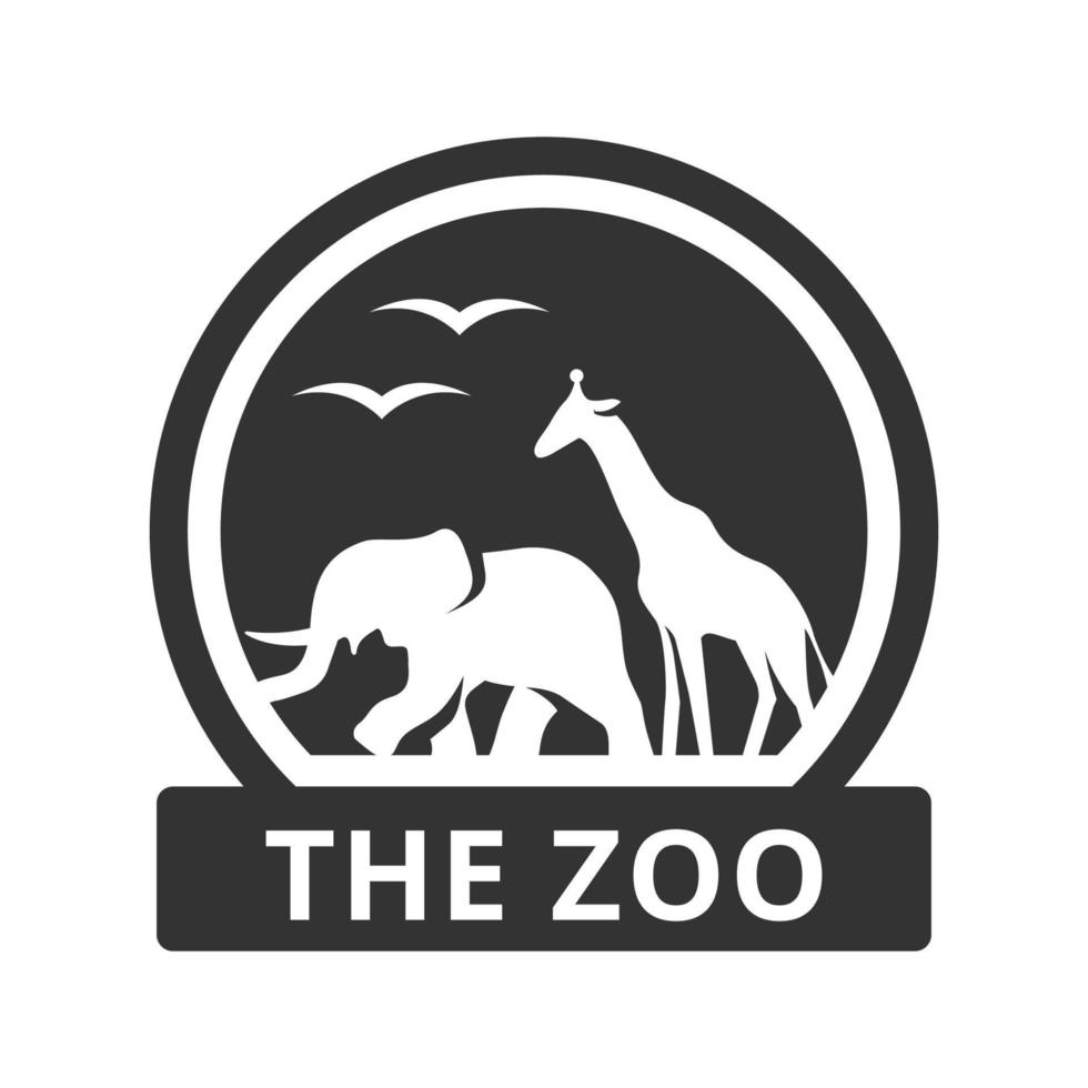 zwart en wit icoon dierentuin poort vector