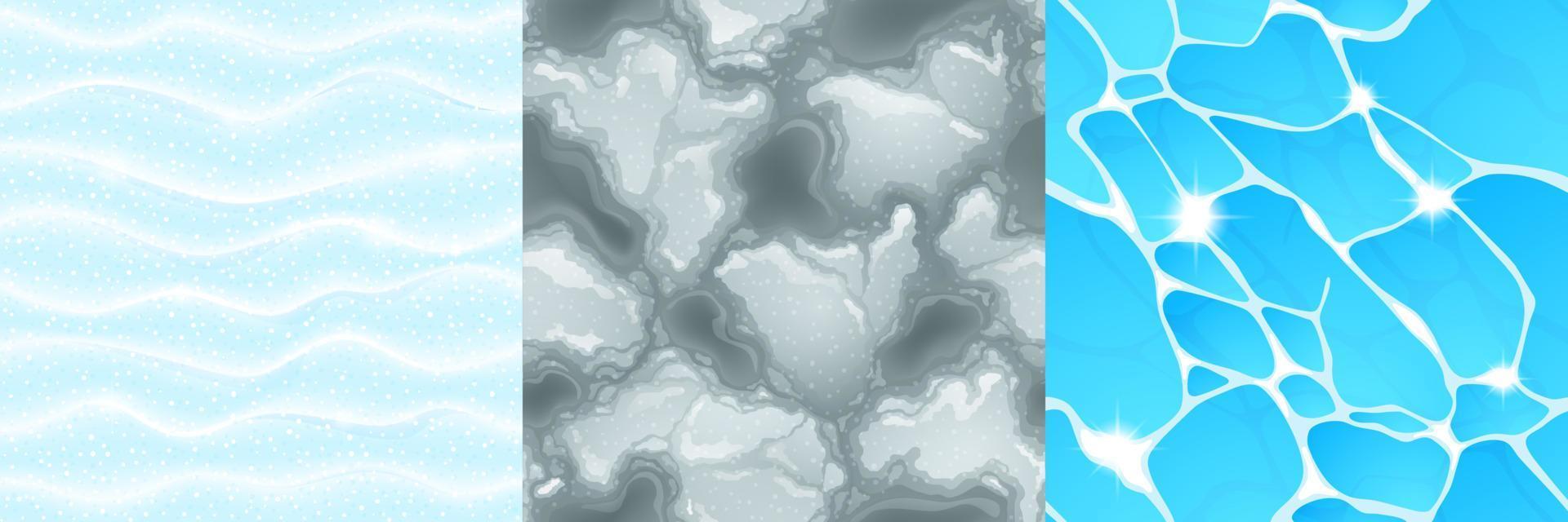 texturen van water, sneeuw en slush vector