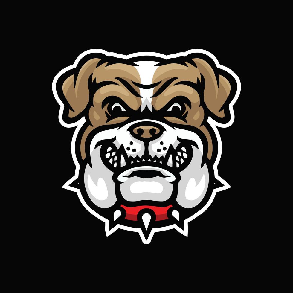 boos bulldog hoofd illustratie premie vector