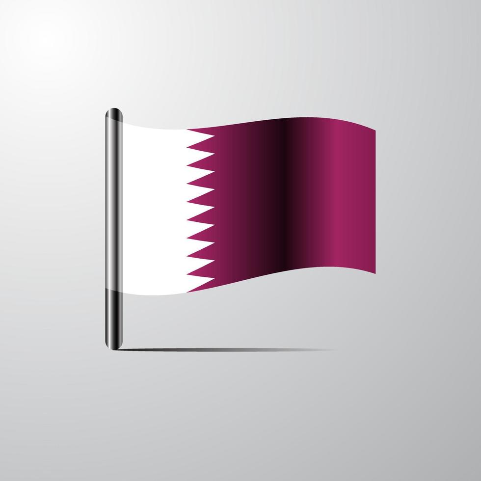 qatar golvend glimmend vlag ontwerp vector