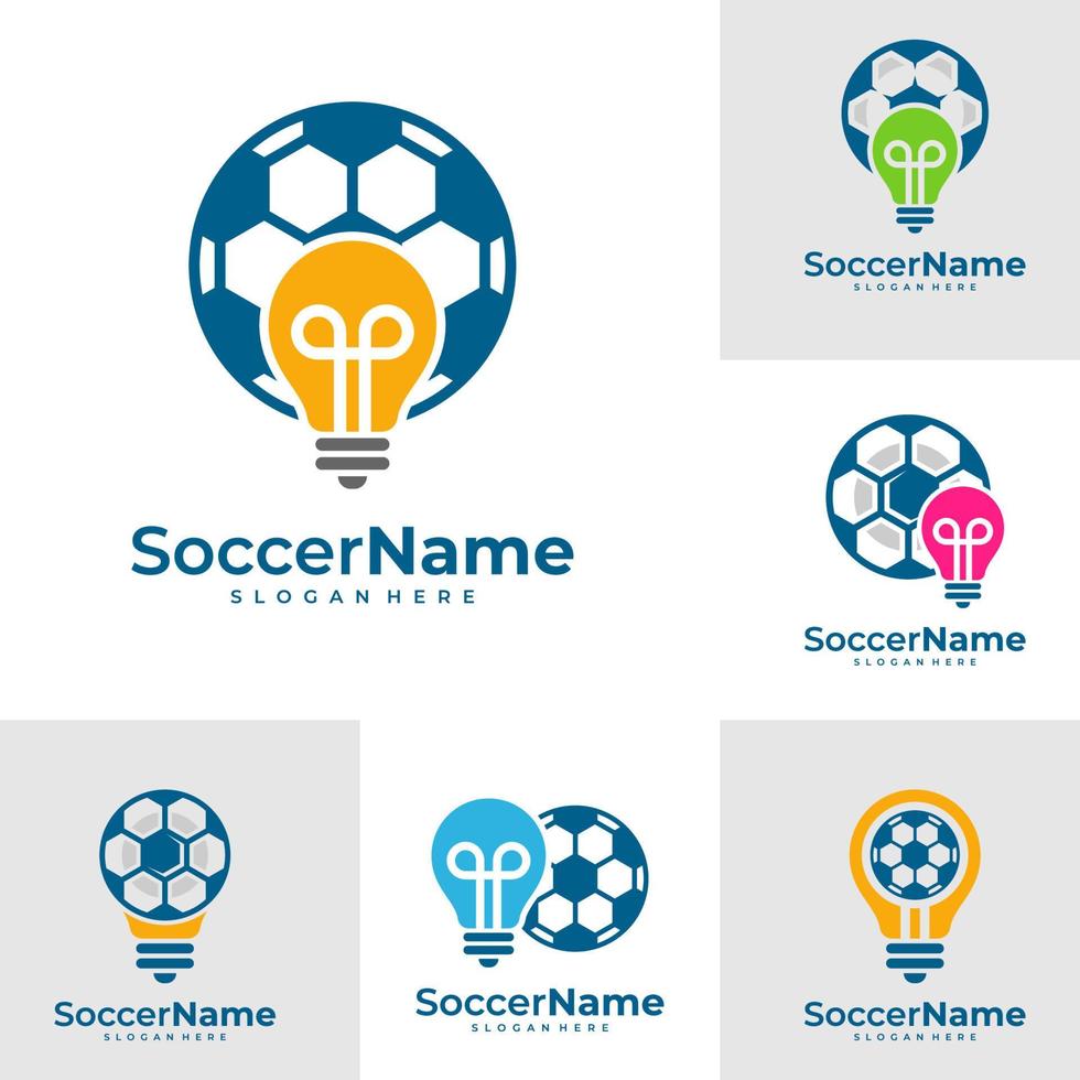 reeks van lamp voetbal logo sjabloon, Amerikaans voetbal logo ontwerp vector
