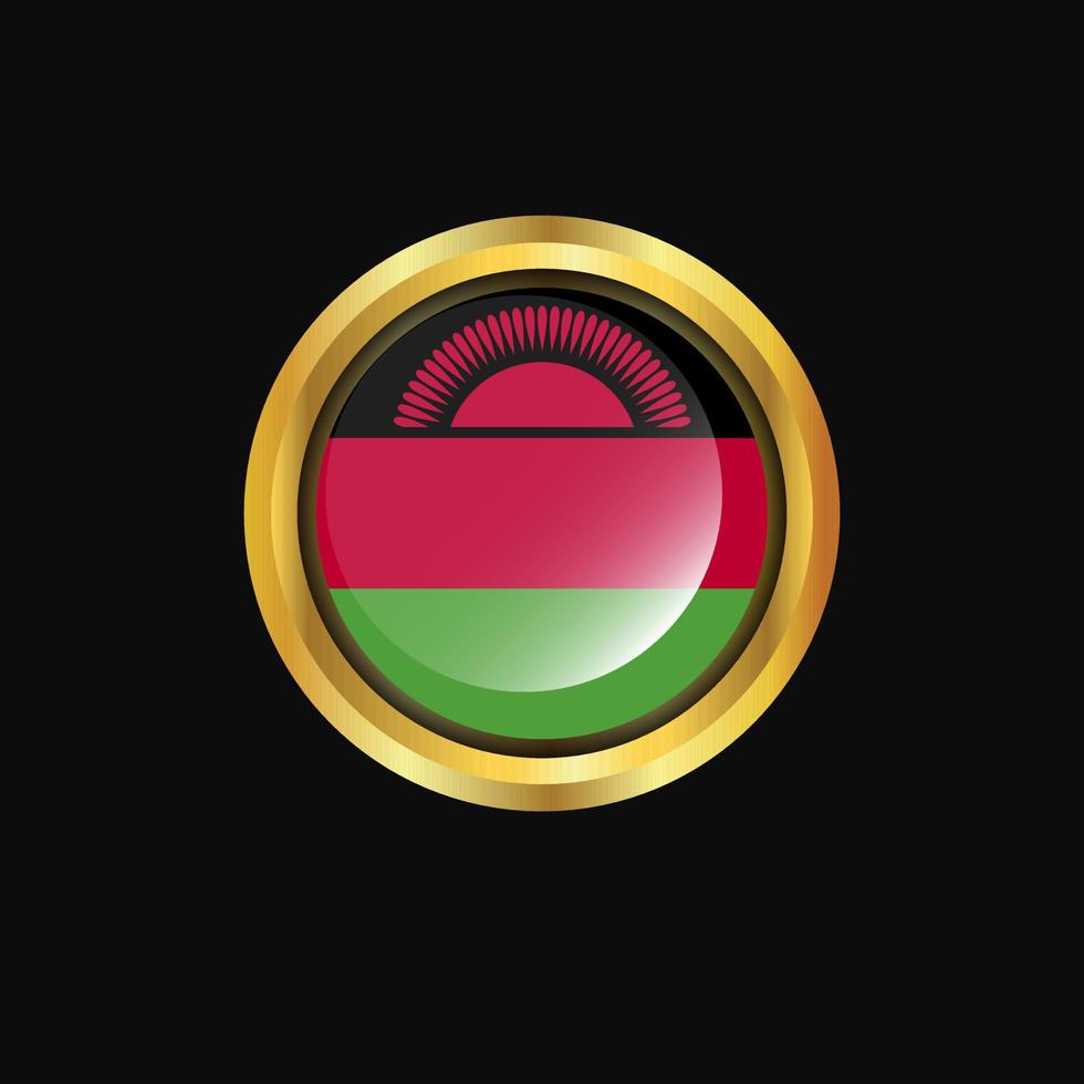 Malawi vlag gouden knop vector