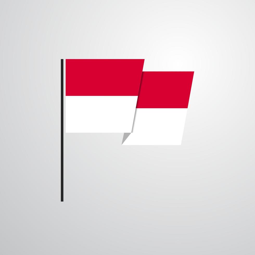 Monaco golvend vlag ontwerp vector