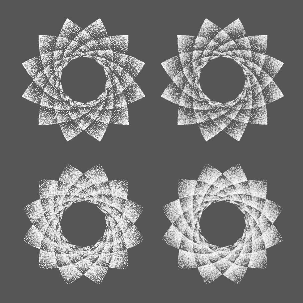 abstract punt symbool heilig geometrie phyllotaxie. geïsoleerd halftone symbool. tegenover spiralen vector illustratie eps 10