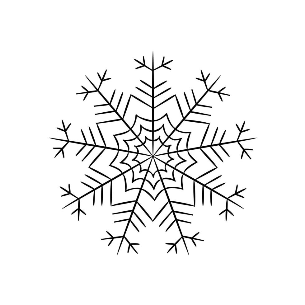 sneeuwvlok winter van zwart geïsoleerd silhouet Aan wit achtergrond.kerstmis en winter thema.vector illustratie vector