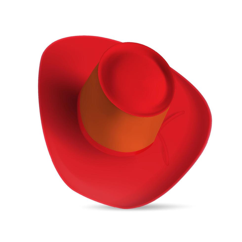 vector 3d, rood realistisch hoed.