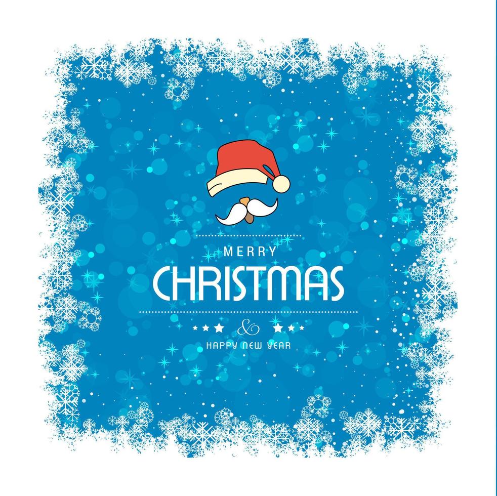 Kerstmis kaart ontwerp met elegant ontwerp en blauw achtergrond vector