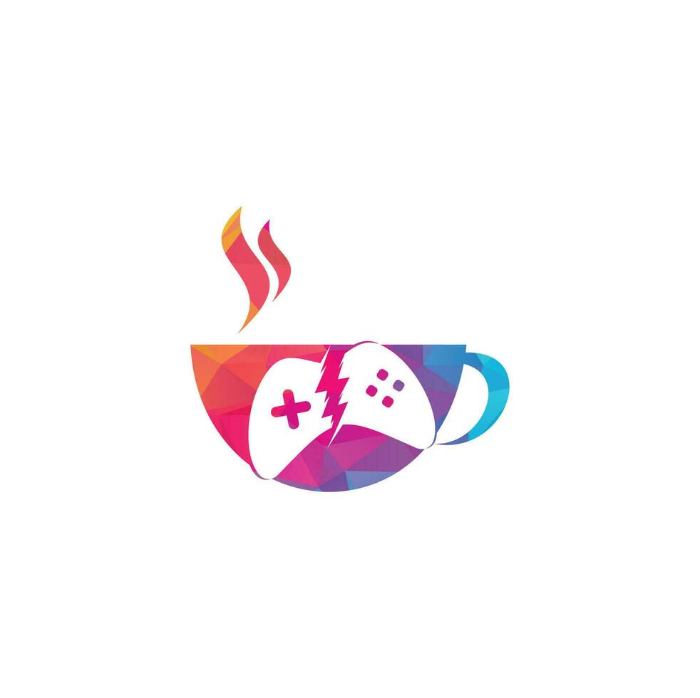 spel cafe logo. donder spel koffie cafe logo ontwerp. vector