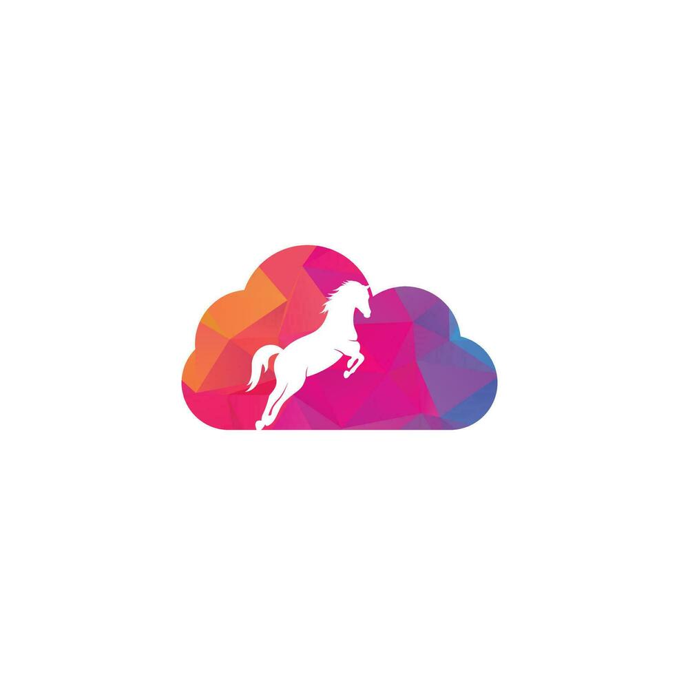 paard wolk vorm vector logo ontwerp. paard teken icoon.