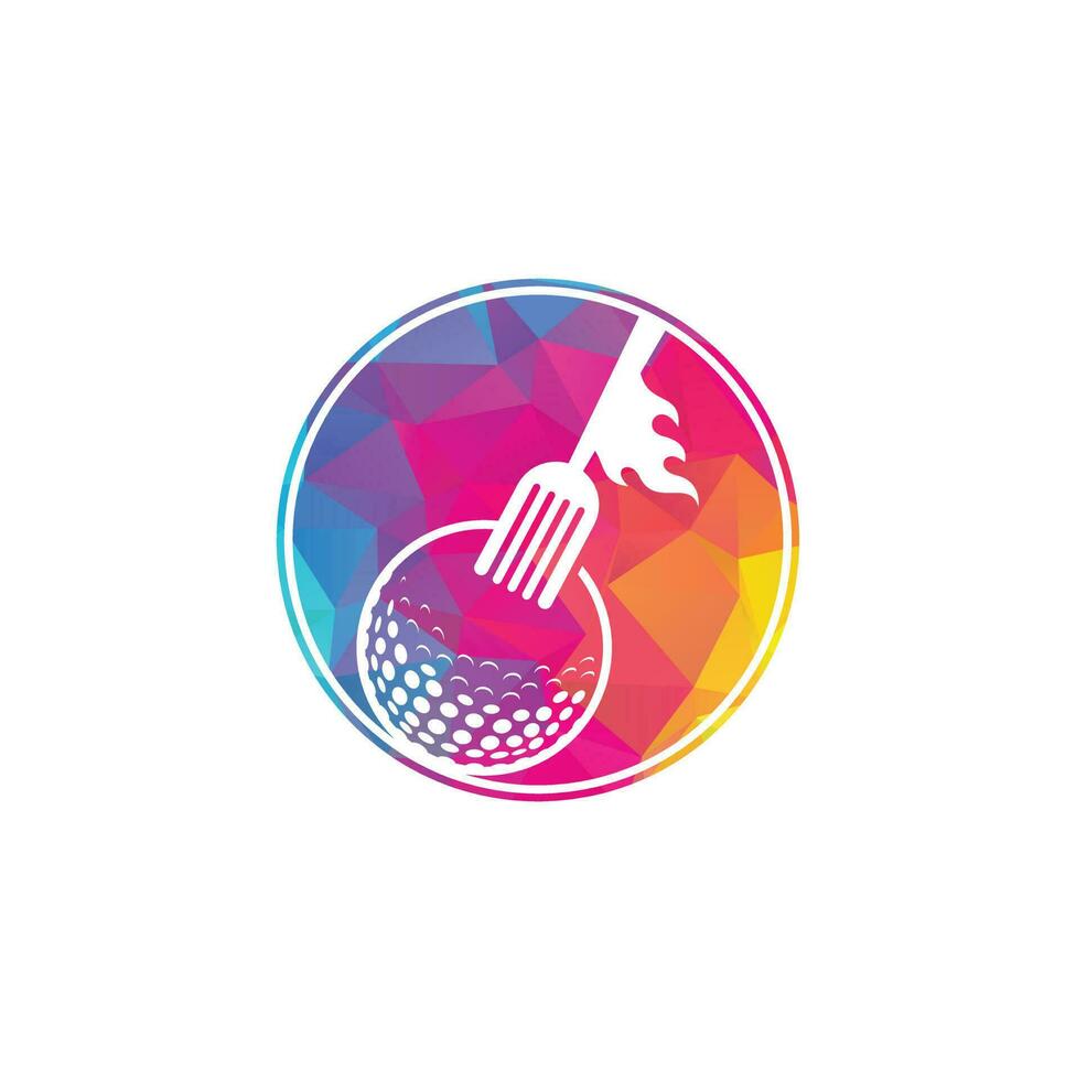 golf en vork logo ontwerp sjabloon. golf restaurant logo ontwerp vector creatief illustratie