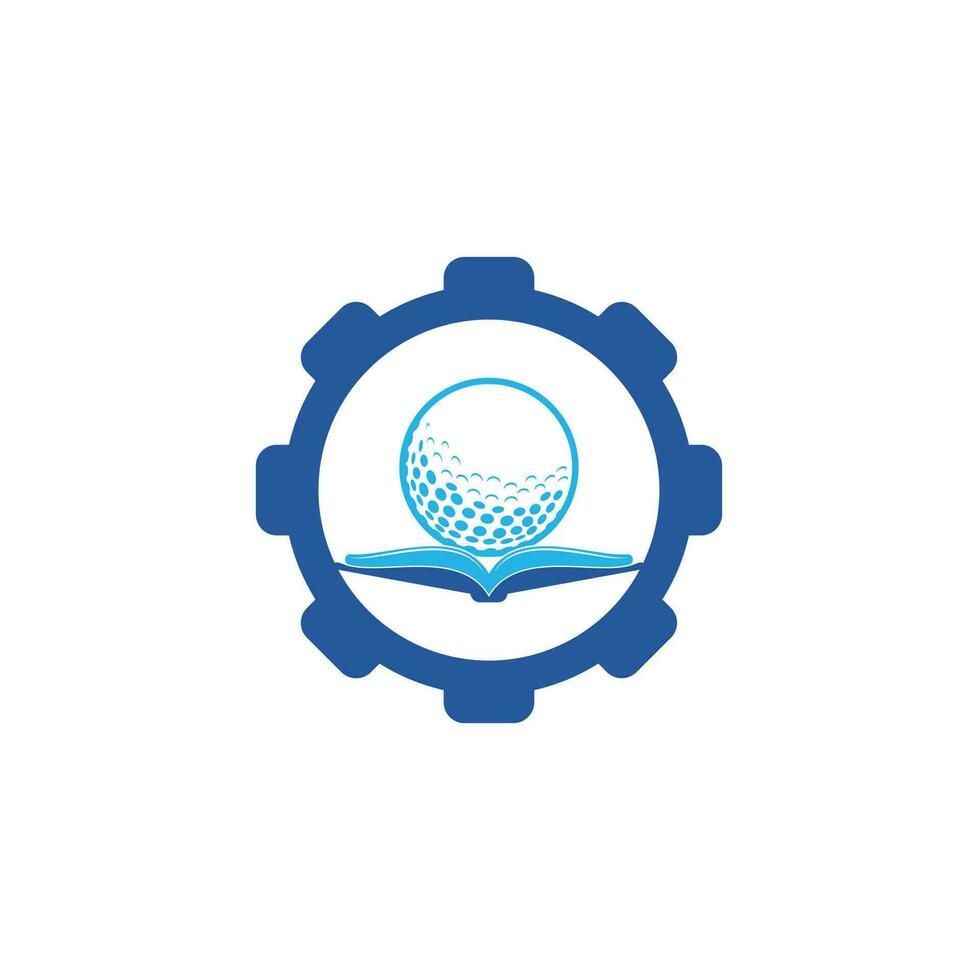 boek golf uitrusting vorm concept logo ontwerp vector. golf boek icoon logo ontwerp element vector