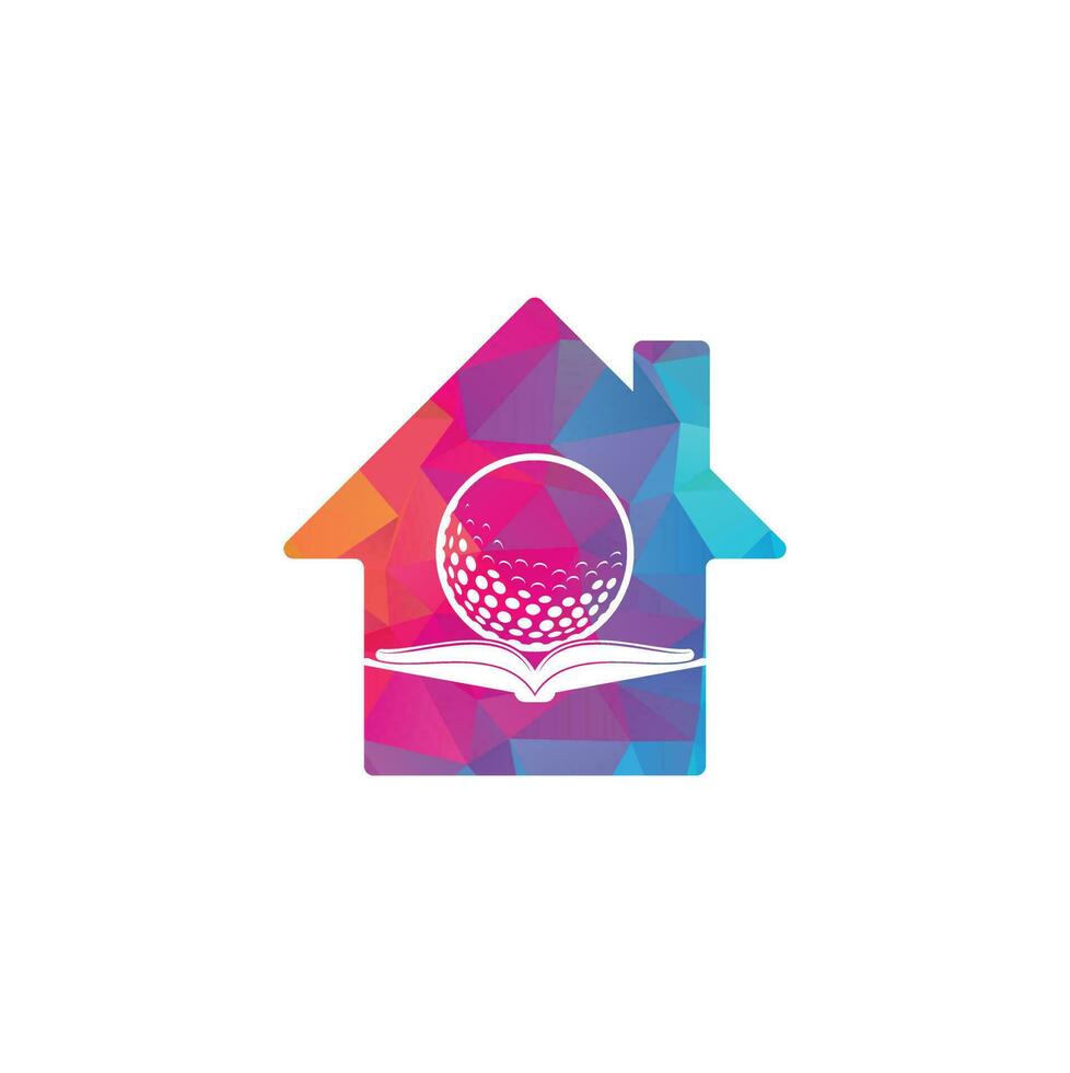 boek golf huis vorm concept logo ontwerp vector. golf boek icoon logo ontwerp element vector