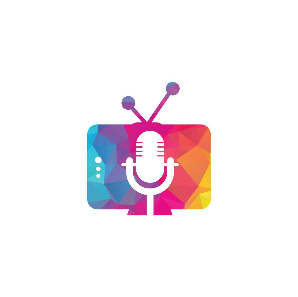 TV podcast vector logo ontwerp. televisie podcast icoon. digitaal video podcast logo concept.