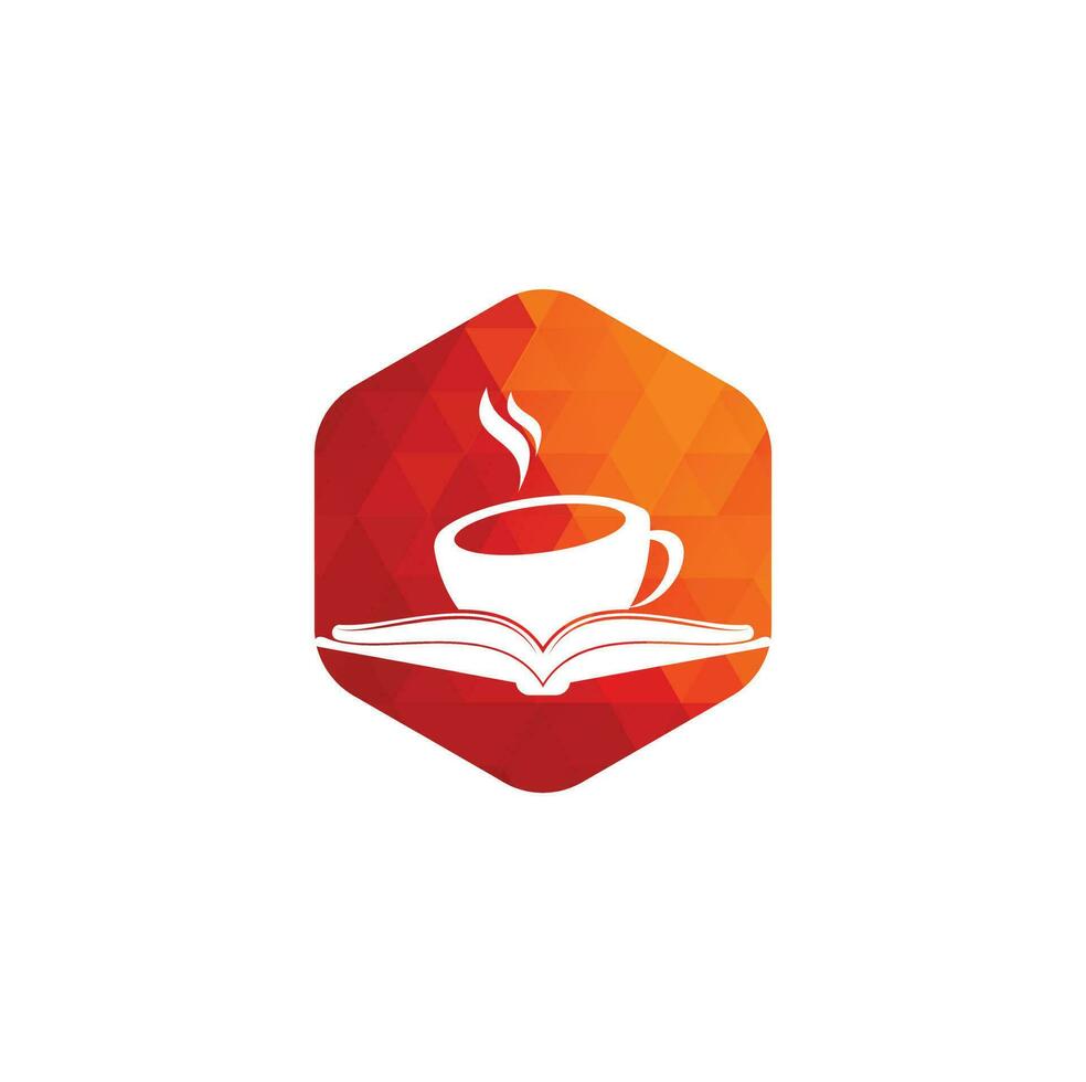 koffie boek vector logo ontwerp. thee boek op te slaan iconisch logo.