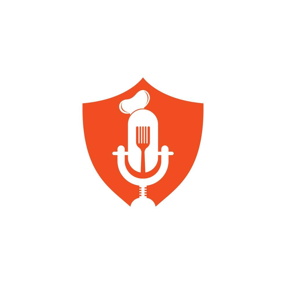 chef podcast logo ontwerp sjabloon. chef onderwijs logo ontwerp vector