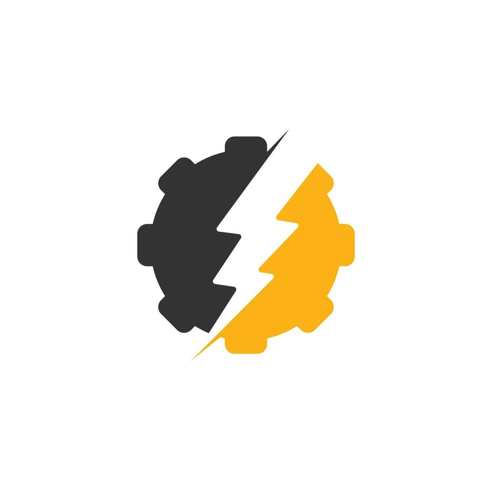 elektrisch uitrusting vector logo sjabloon illustratie. donder en uitrusting logo ontwerp icoon.