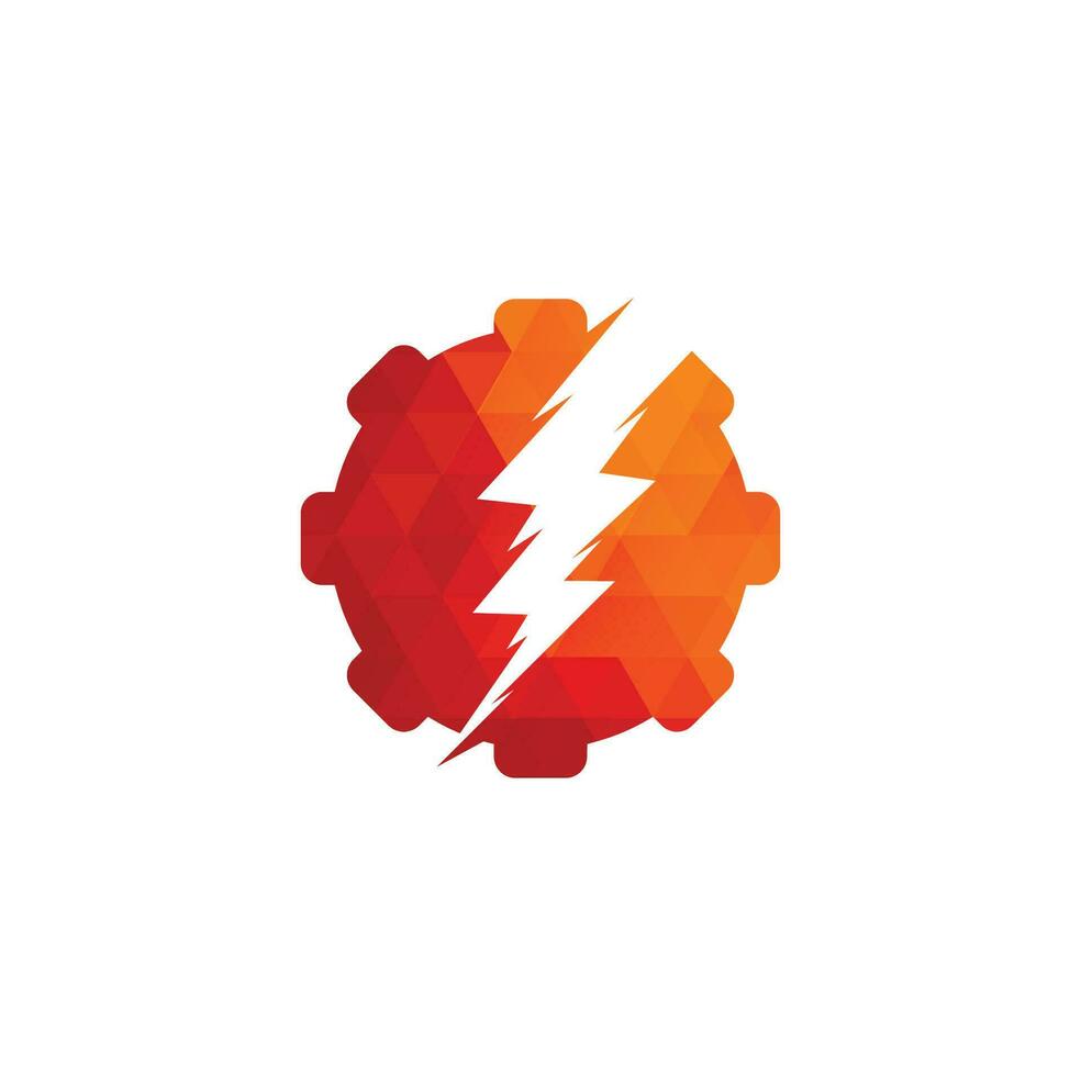 elektrisch uitrusting vector logo sjabloon illustratie. donder en uitrusting logo ontwerp icoon.