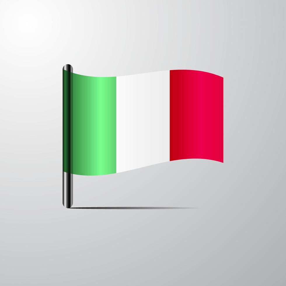 Italië golvend glimmend vlag ontwerp vector