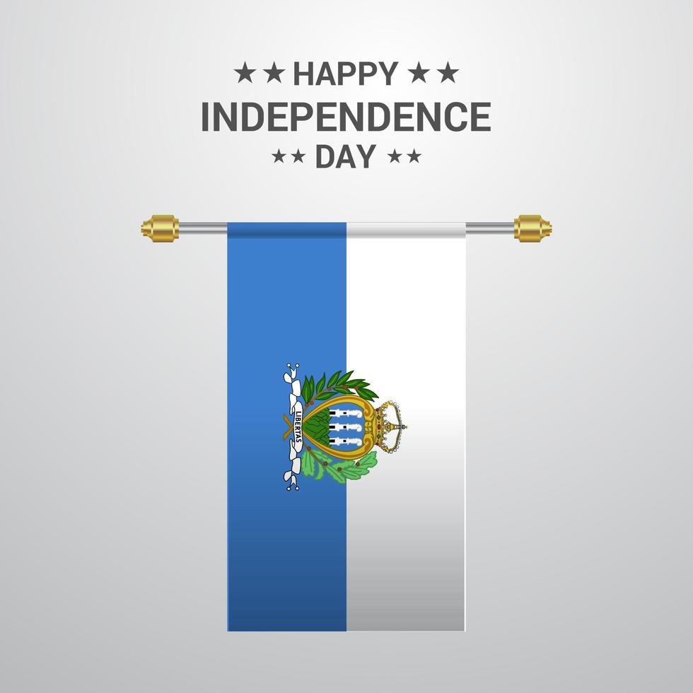 san marino onafhankelijkheid dag hangende vlag achtergrond vector