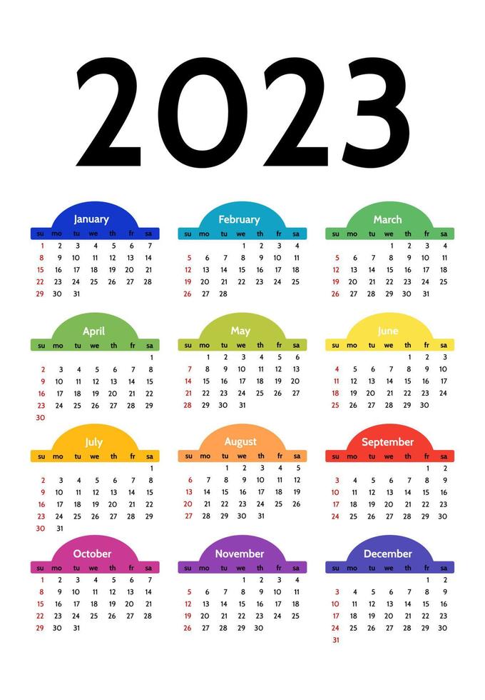 kalender voor 2023 geïsoleerd Aan een wit achtergrond vector