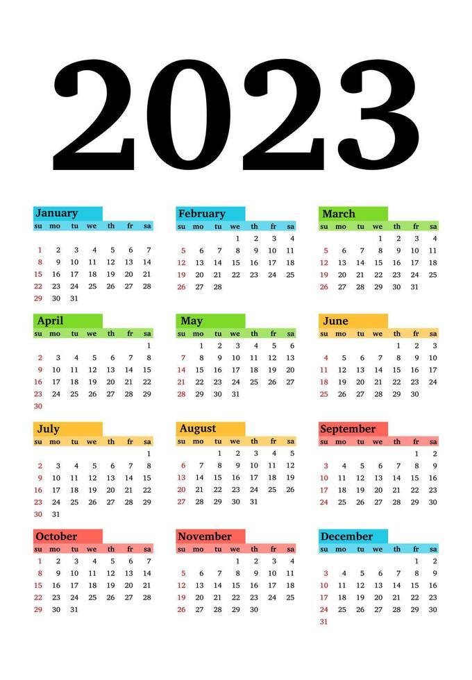 kalender voor 2023 geïsoleerd Aan een wit achtergrond vector