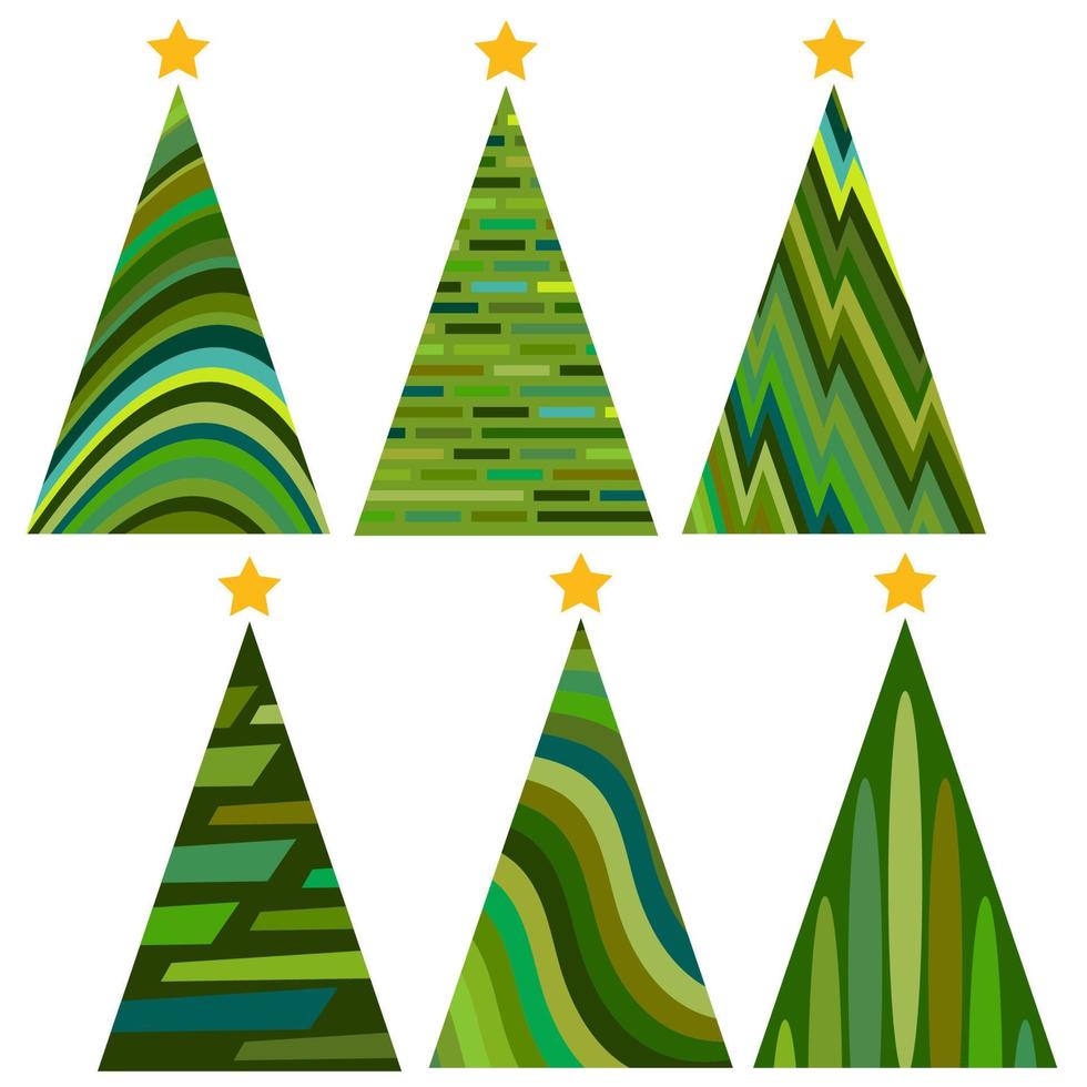 reeks van Kerstmis bomen. geïsoleerd vector illustratie voor vrolijk Kerstmis en gelukkig nieuw jaar.