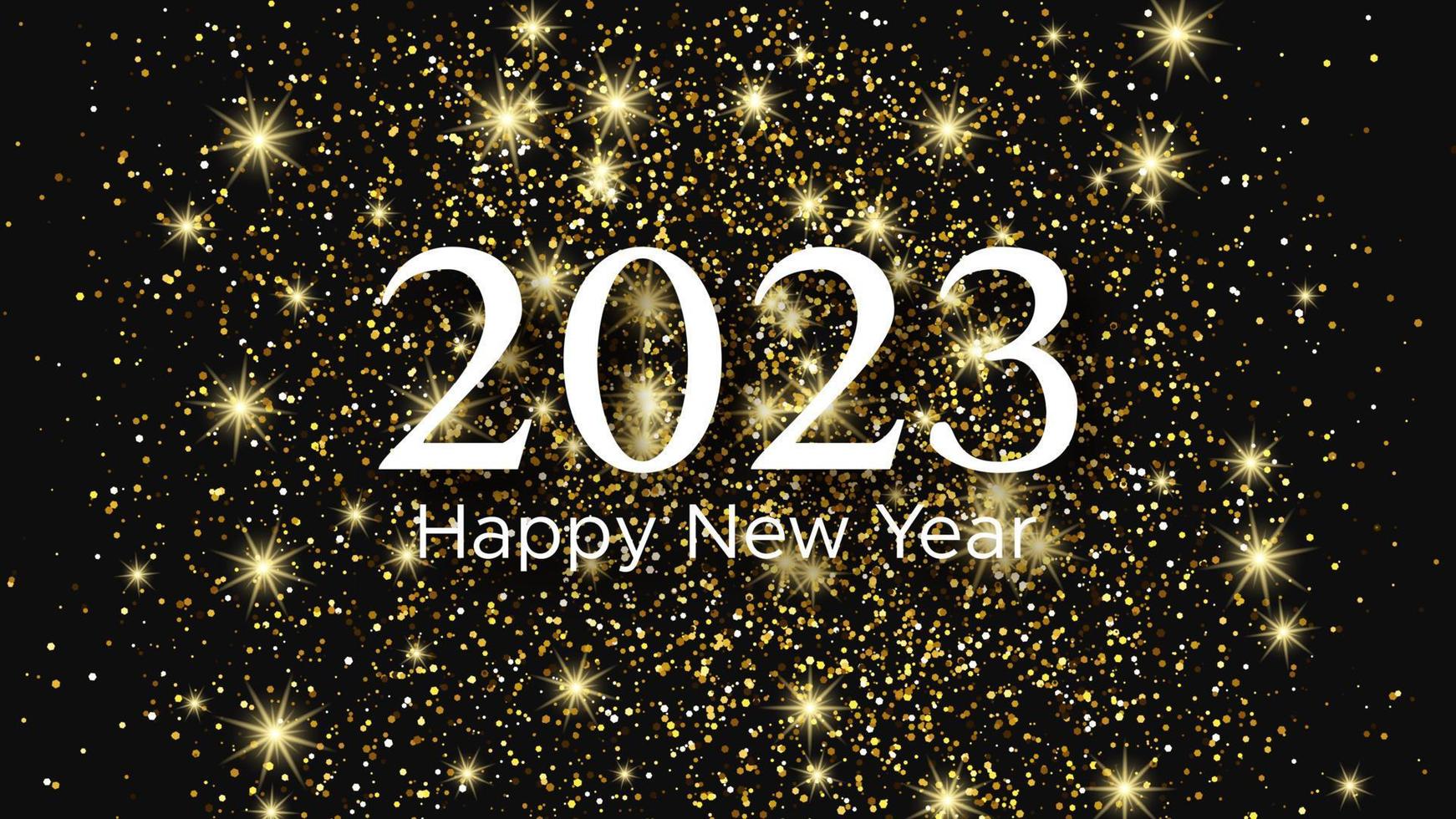2023 gelukkig nieuw jaar goud achtergrond vector
