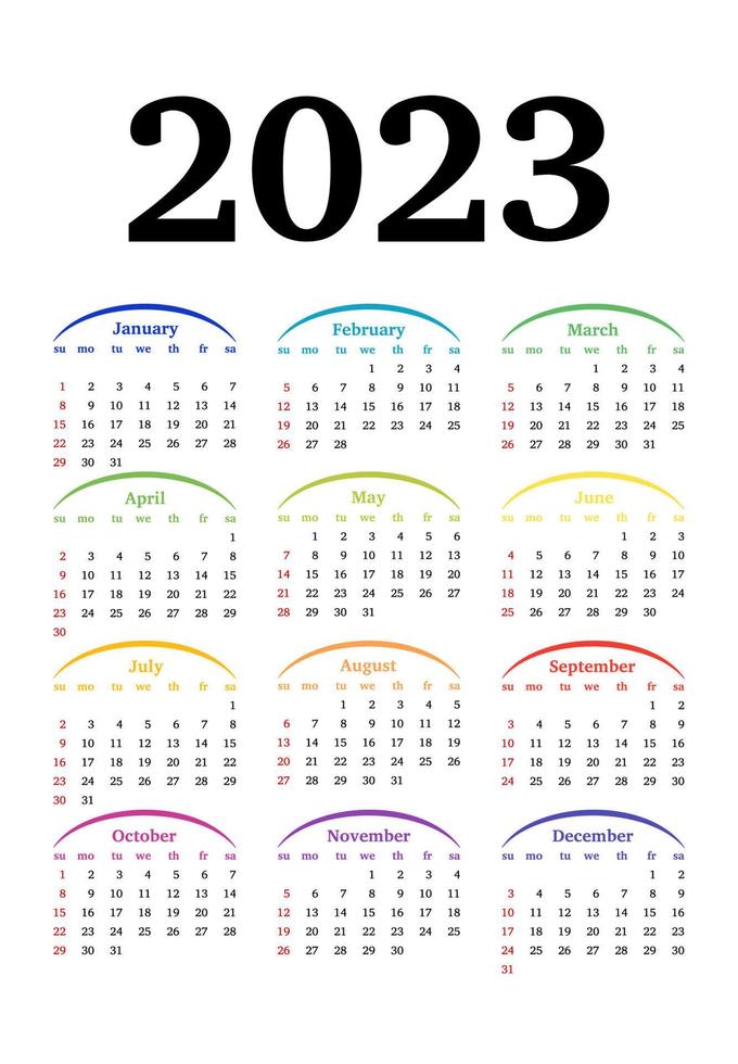 kalender voor 2023 geïsoleerd Aan een wit achtergrond vector