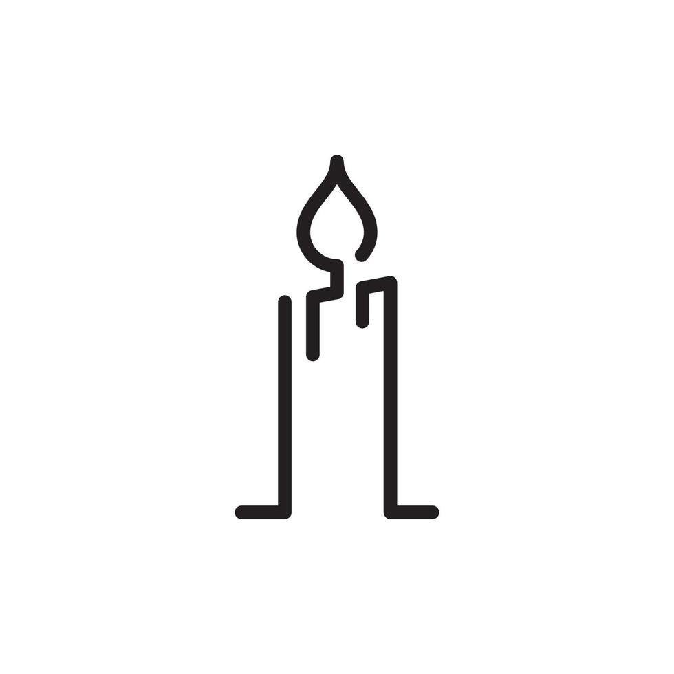 kaars licht vlam logo ontwerp illustratie vector