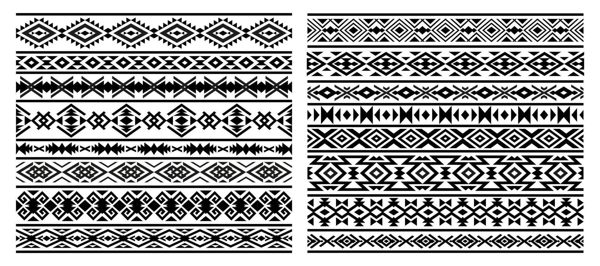 azteeks, mayan Mexicaans borders patronen, ornamenten vector