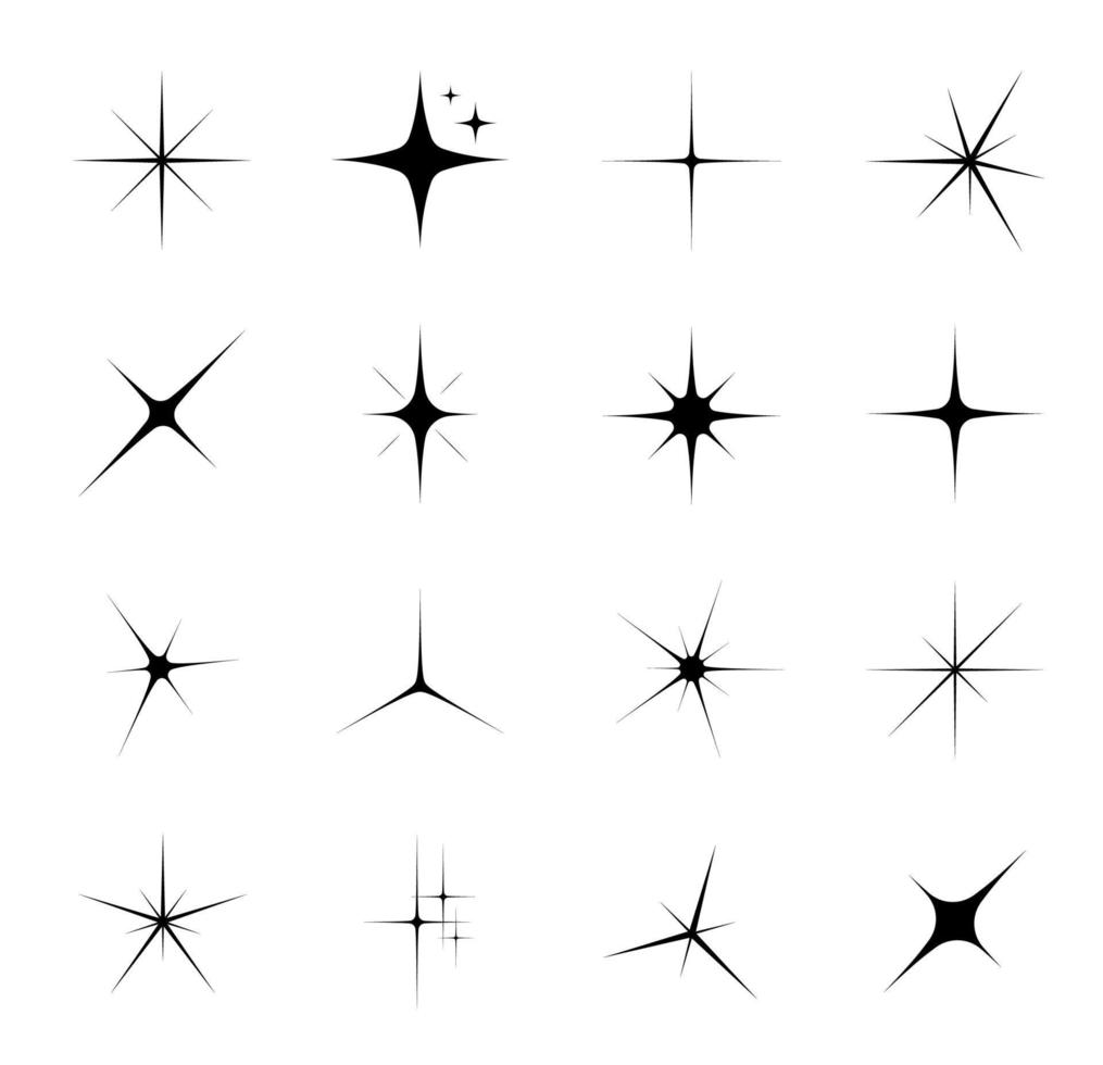 ster fonkeling en twinkelen, ster barsten en flash vector