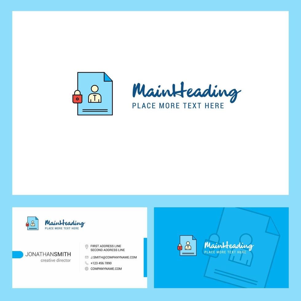 beschermde document logo ontwerp met slogan voorkant en terug busienss kaart sjabloon vector creatief ontwerp