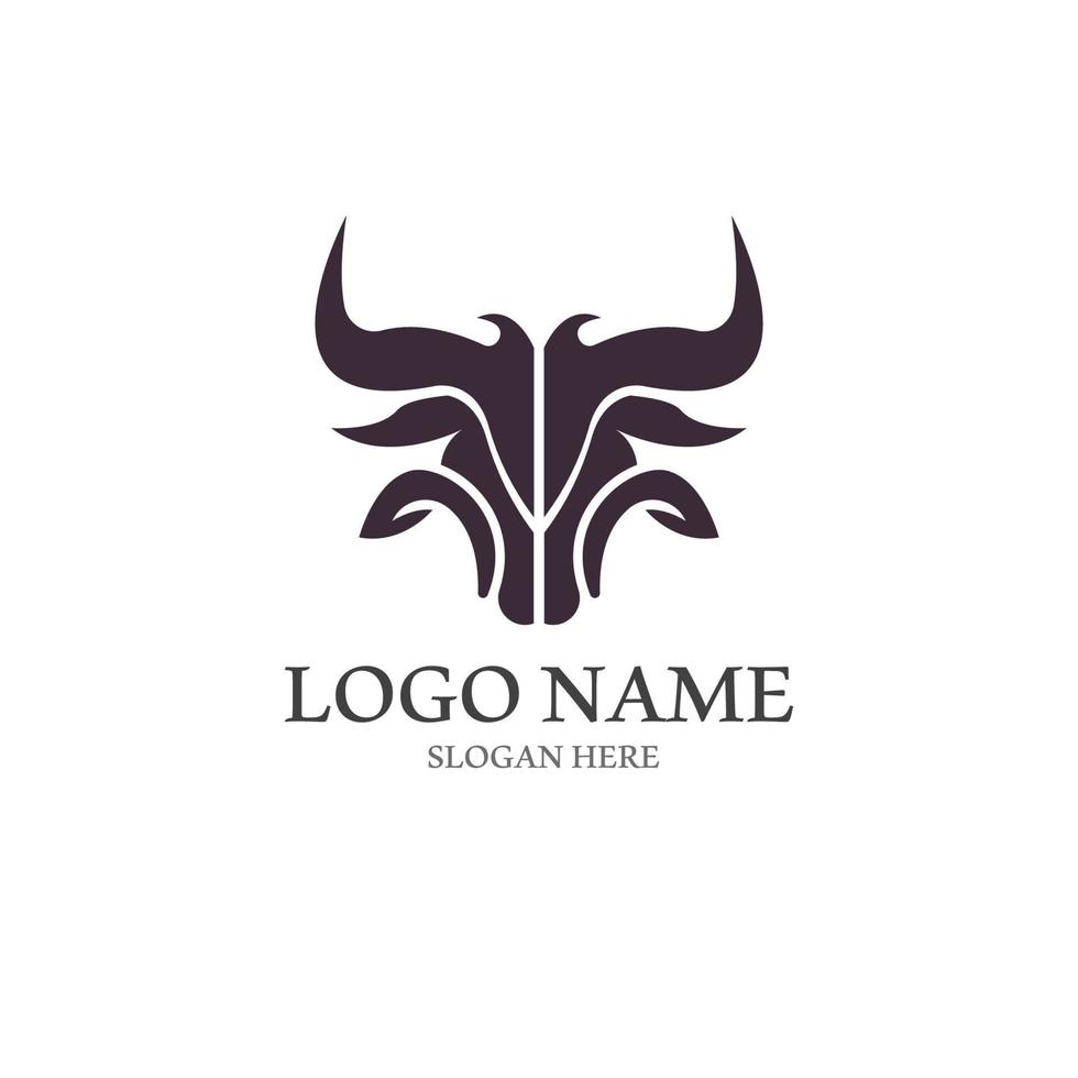 stier hoofd logo vector icon