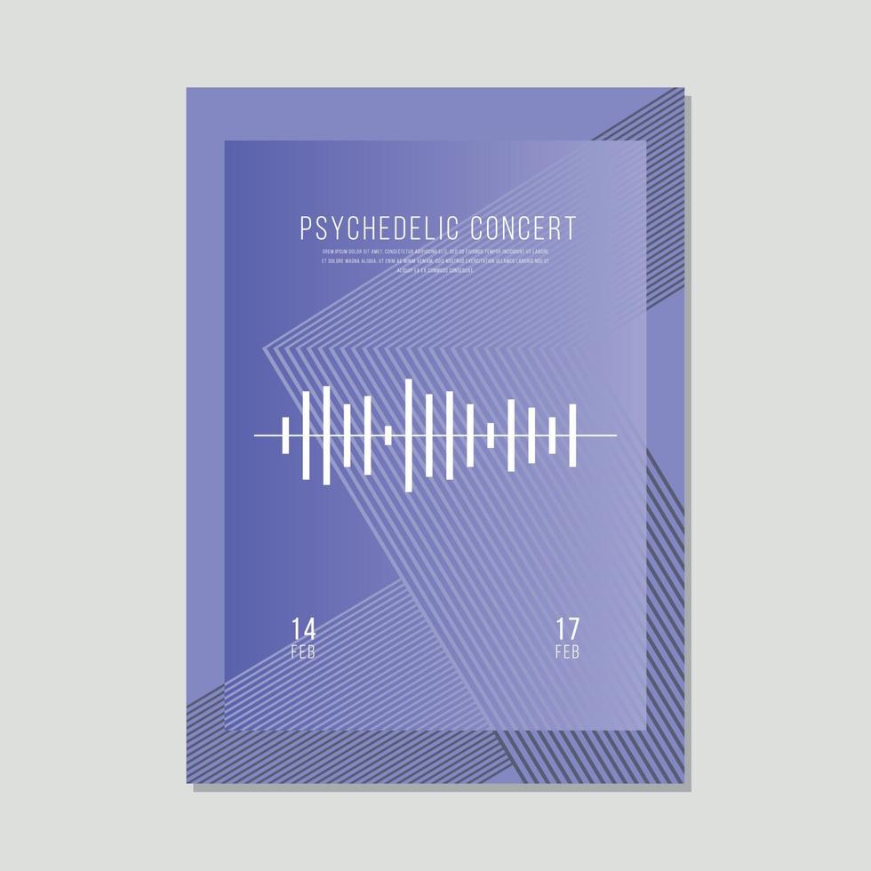 psychedelisch concert Purper poster vector