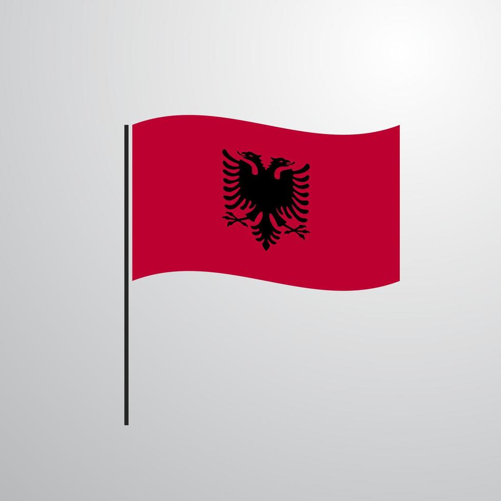 wapperende vlag van albanië vector