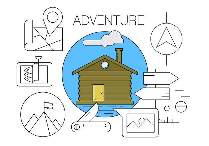 Gratis Avontuur / Wandelen / Camping Vector Icons