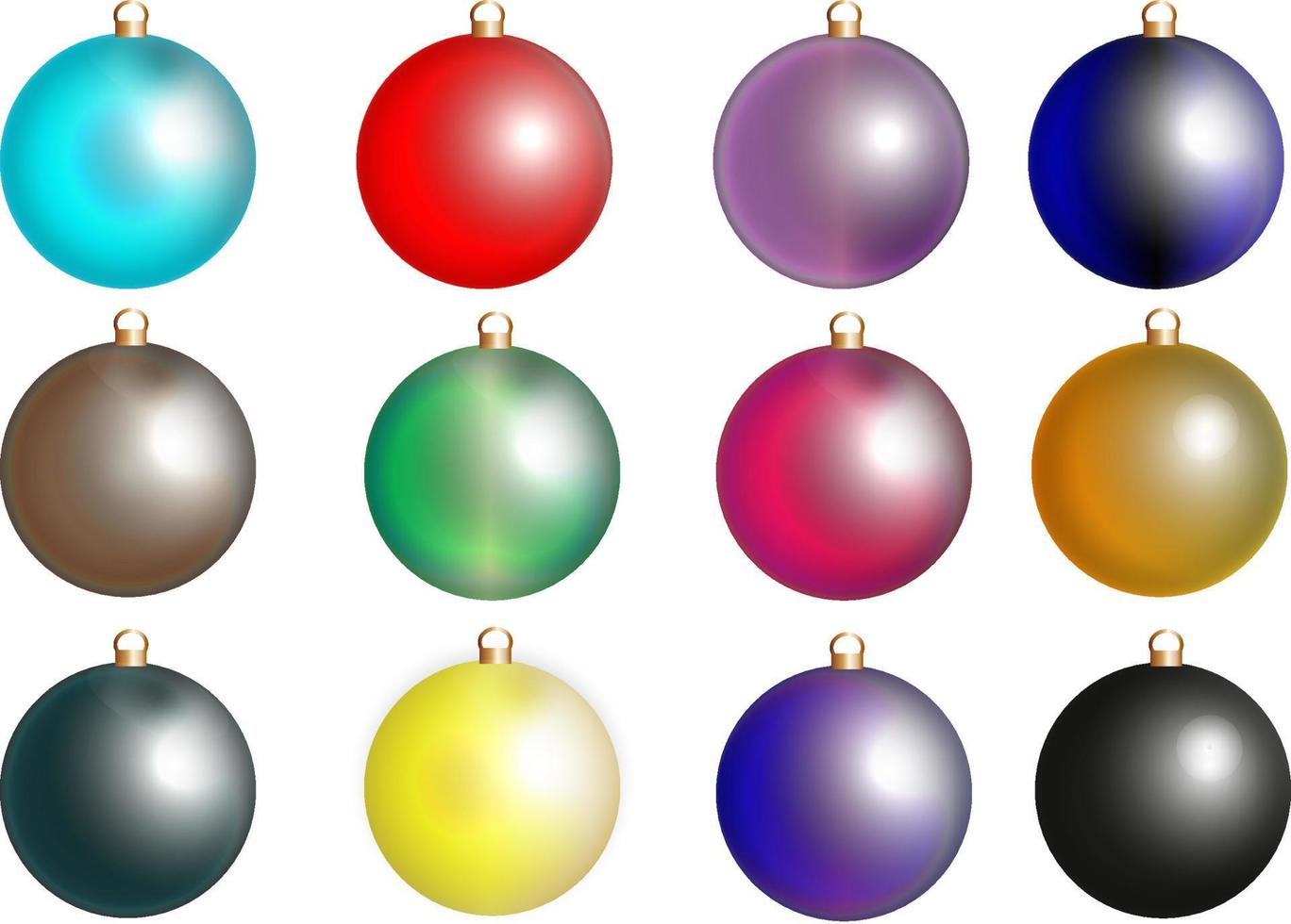 reeks van Kerstmis ballen van verschillend kleuren vector