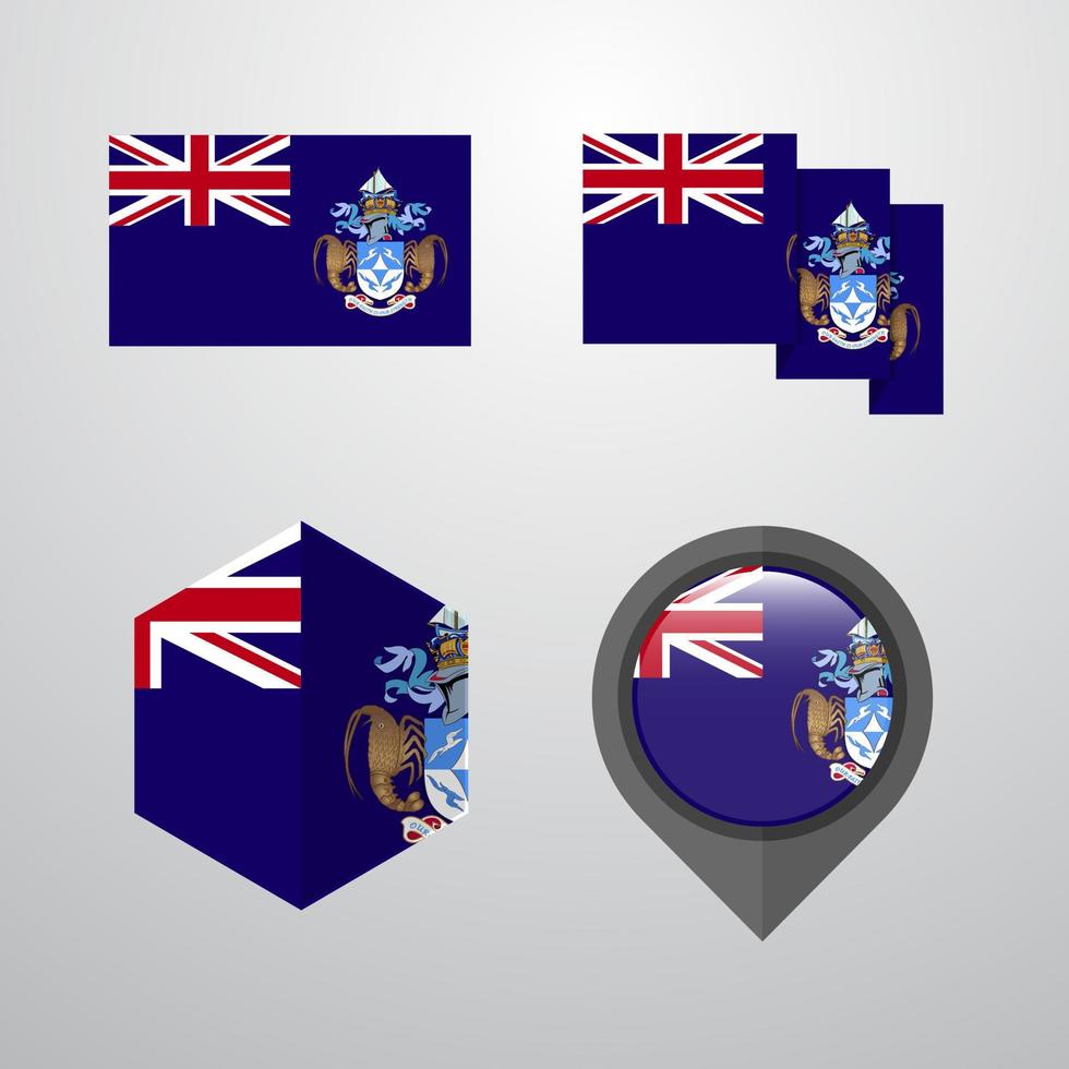 tristan da cunha vlag ontwerp reeks vector