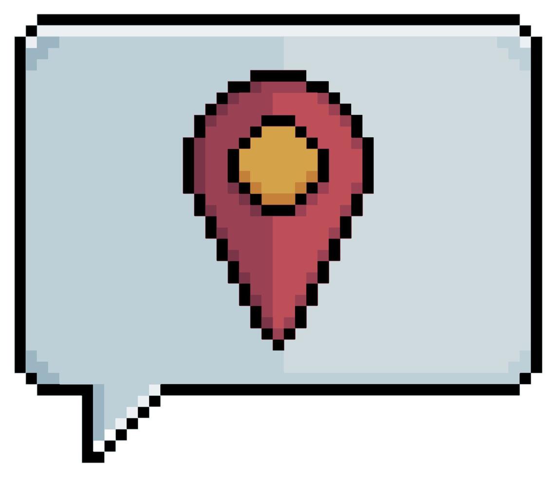 pixel kunst envelop met GPS icoon, e-mail adres vector icoon voor 8 bit spel Aan wit achtergrond