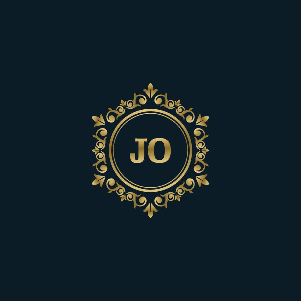 brief jo logo met luxe goud sjabloon. elegantie logo vector sjabloon.