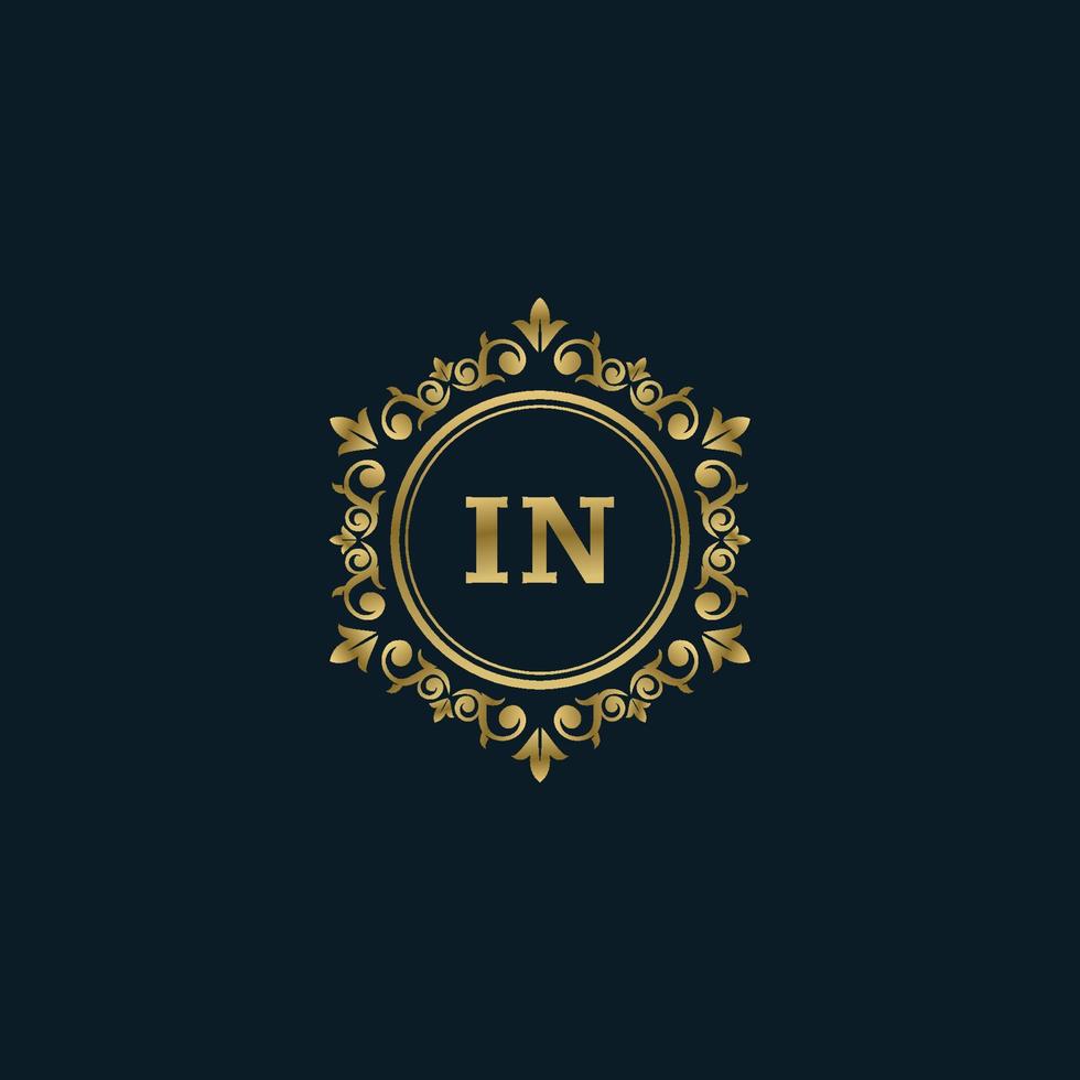 brief in logo met luxe goud sjabloon. elegantie logo vector sjabloon.