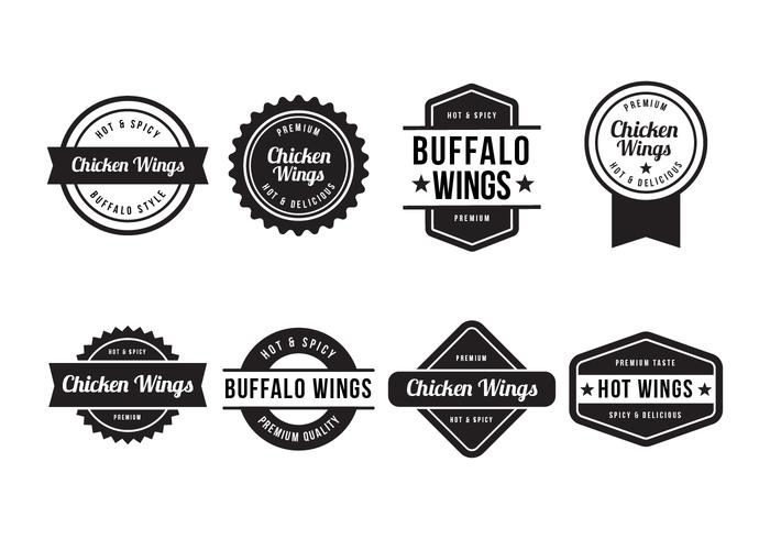 Gratis Buffalo en Chicken Wings badge Vector