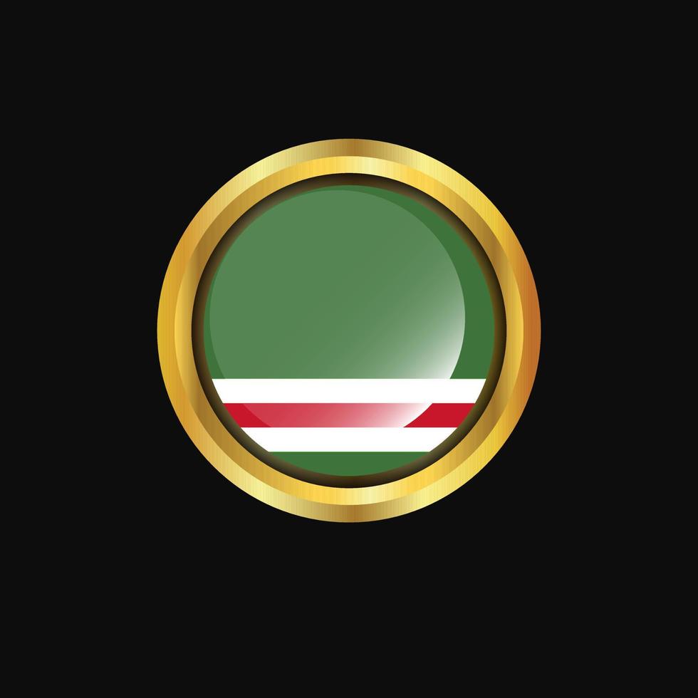 Tsjetsjeens republiek van lchkeria vlag gouden knop vector