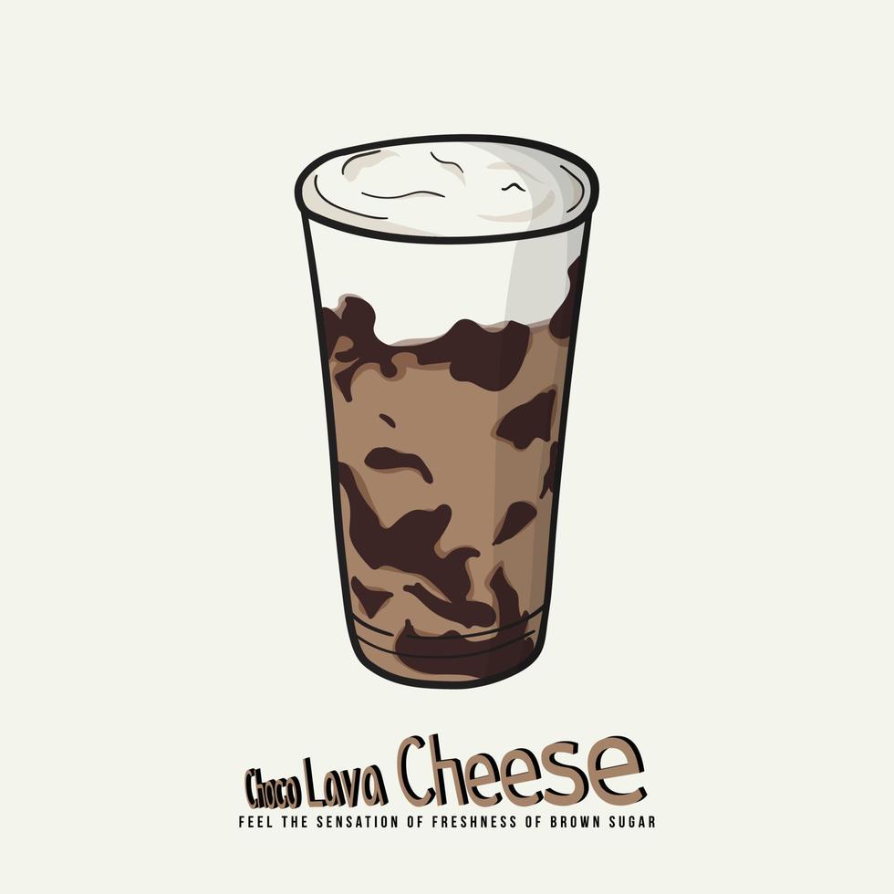 chocola en kaas drinken in groot kop ontwerp voor drank of drinken advertentie ontwerp vector