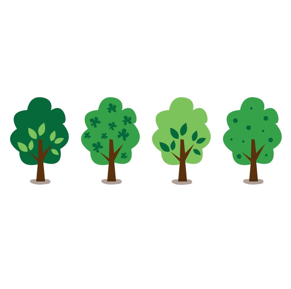 verzameling van tuin bomen. vector illustratie