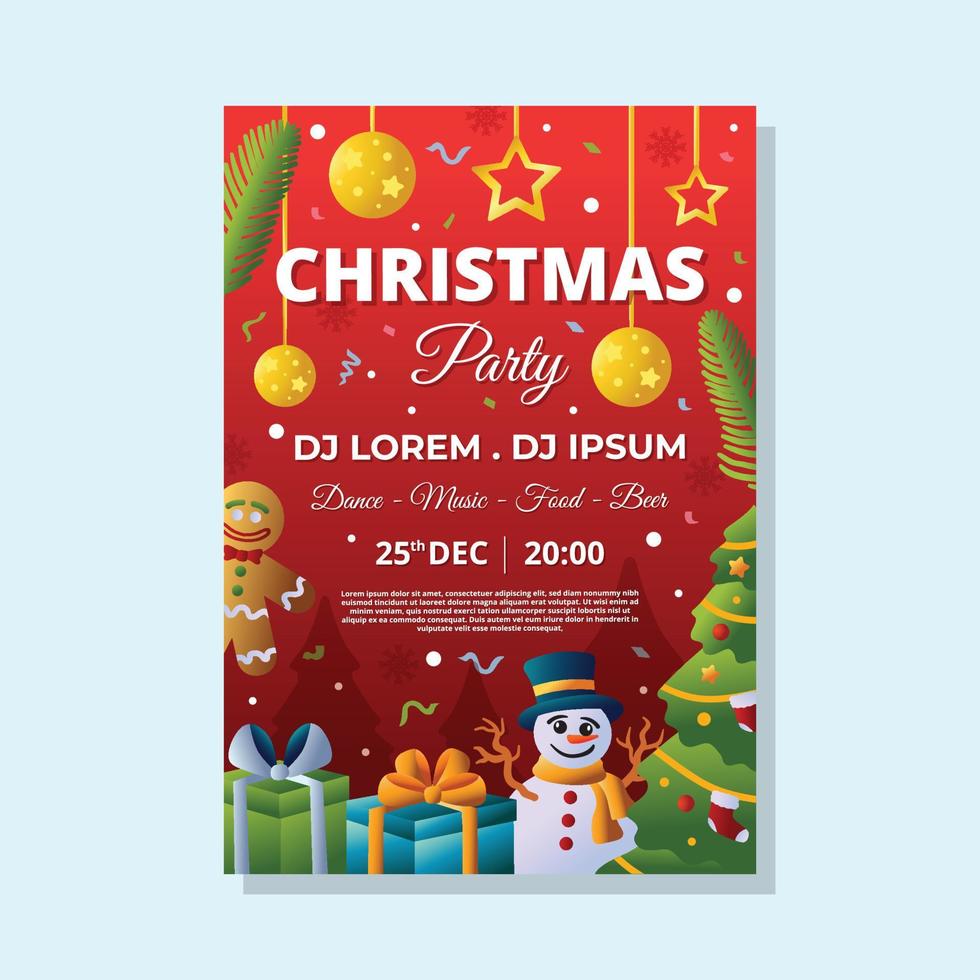 kerstfeest poster vector