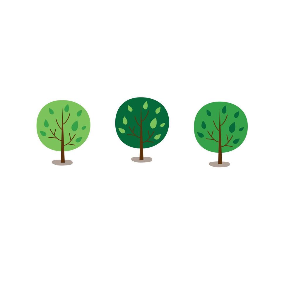 verzameling van tuin bomen. vector illustratie